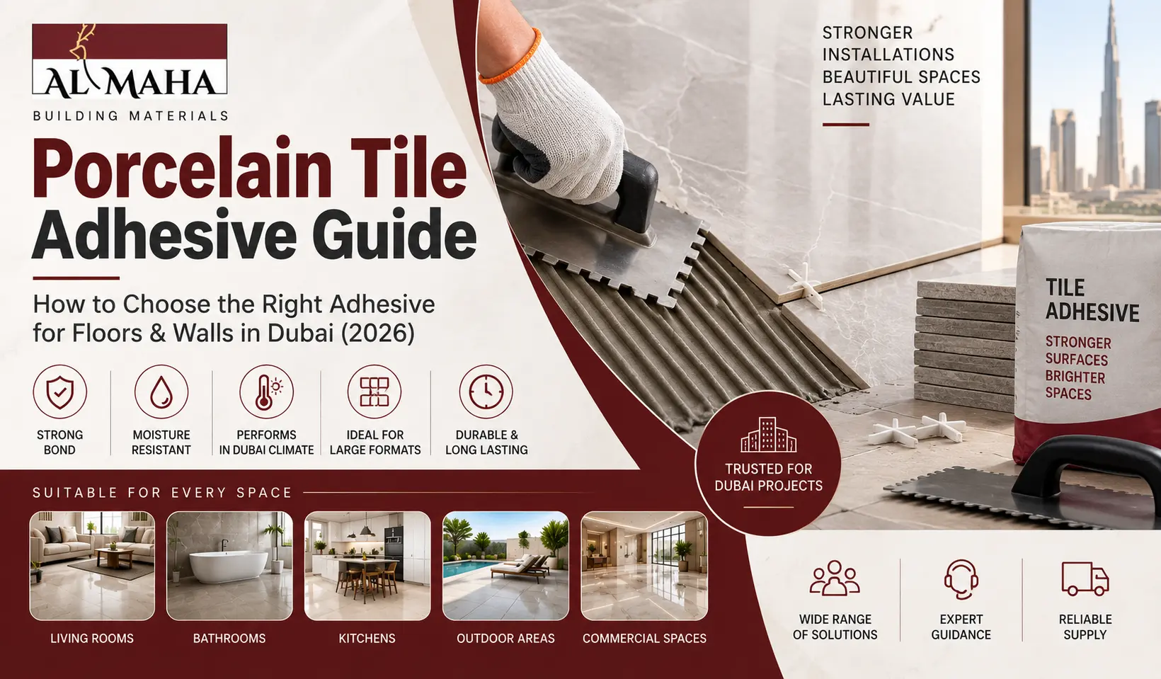 Porcelain Tile Adhesive Guide: How to Choose the Right Adhesive for Floors & Walls in Dubai (2026)
